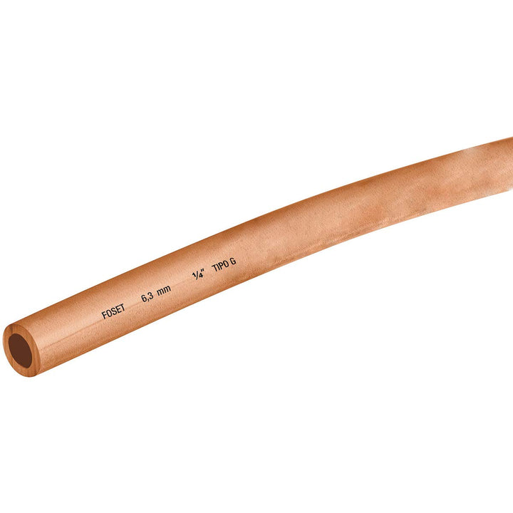 FosetTubo de cobre flexible, 1/4', rollo de 15 metros - Mundo Tool 