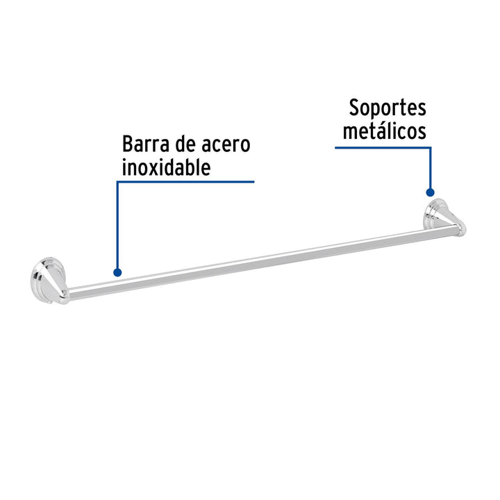Toallero de barra metálico acabado cromo, Foset Aqua - Mundo Tool 