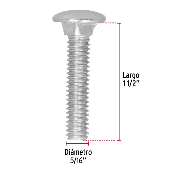 Tornillo Tipo Coche 5/16x1-1/2' 50pzs Fiero - Mundo Tool 