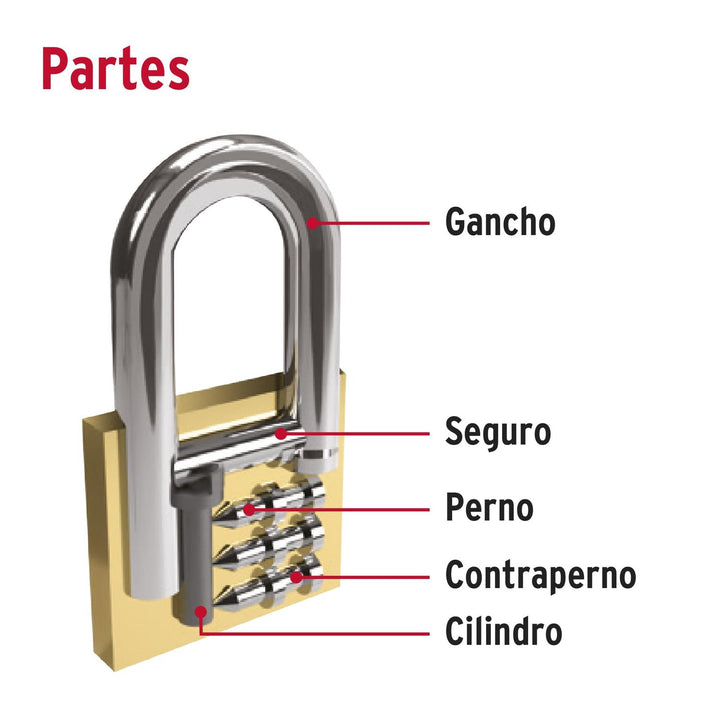 Candado De Hierro 38mm Con 2 Pzas Hermex - Mundo Tool 