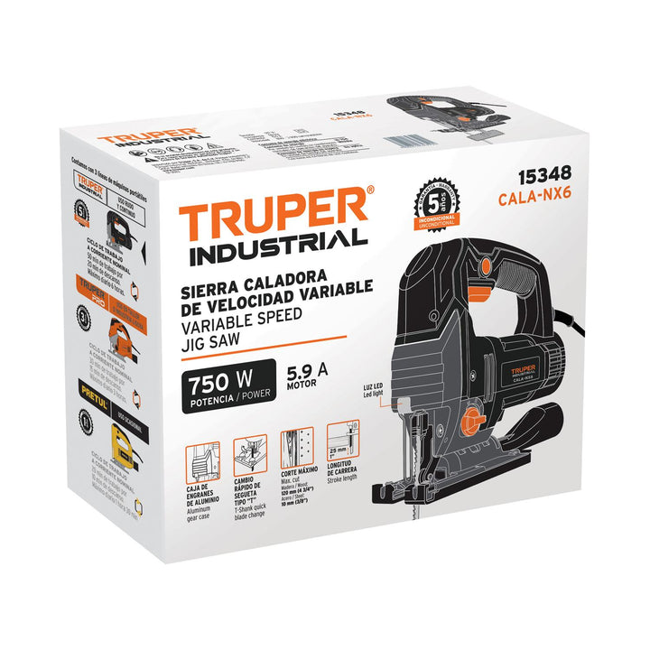 Sierra caladora 750 W 5.9 A velocidad variable, industrial - Mundo Tool 