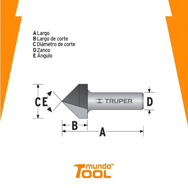 Broca Para Router Corte En 'v' 1/2' Truper - Mundo Tool 