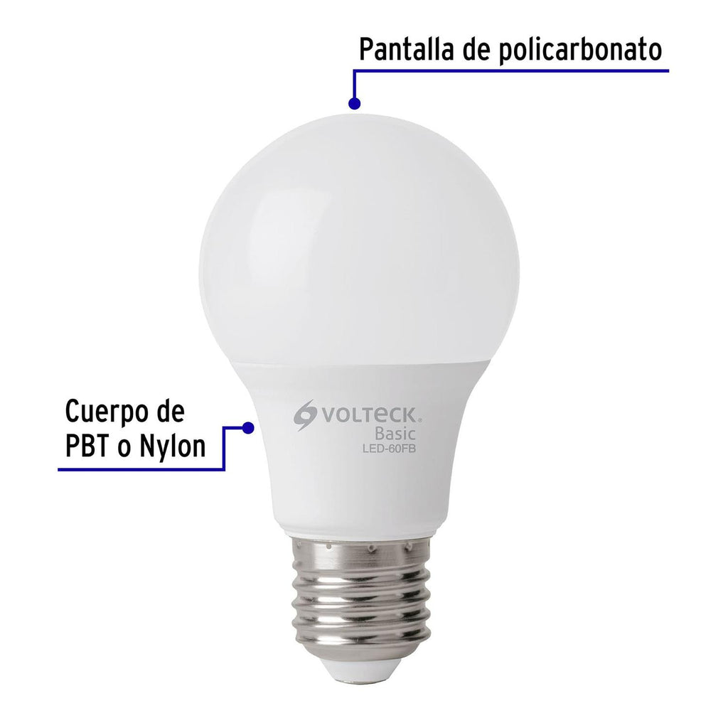 Lámpara de LED tipo bulbo A19 8 W, luz de día, caja, Basic - Mundo Tool 