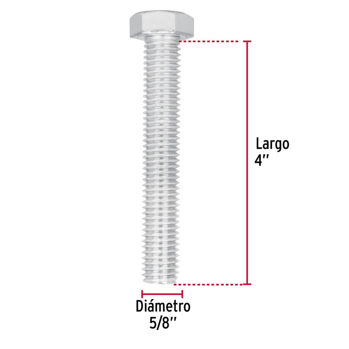 Tornillo tipo máquina, 5/8 x 4', bolsa con 8 pzas Fiero - Mundo Tool 