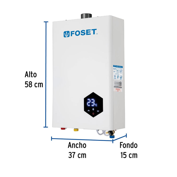 Calentador instantáneo modulante, 14 L, gas LP, 2 servicios Foset - Mundo Tool 