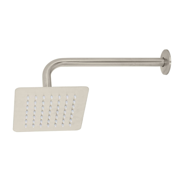 Foset Tubig R-414N, Regadera cuadrada 6″, acero inoxidable, con brazo, satín - Mundo Tool 