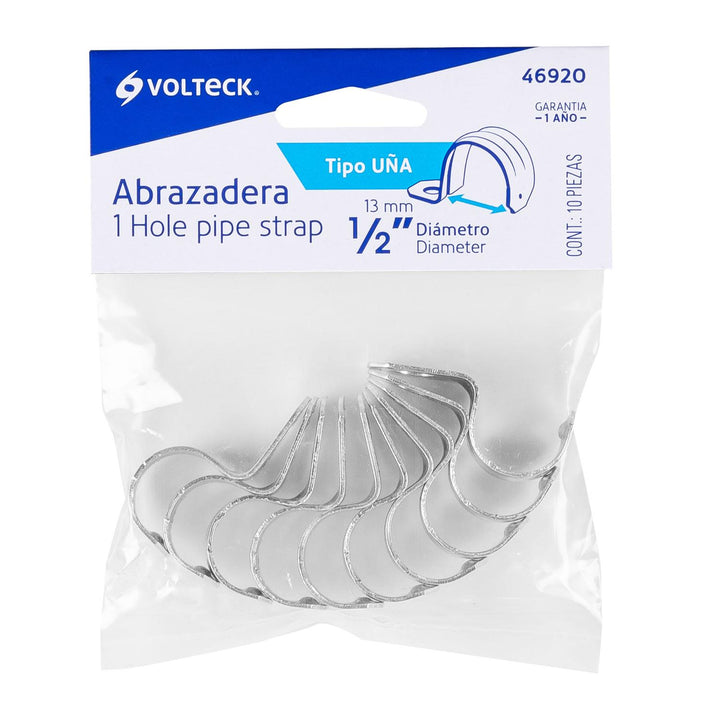 Abrazadera De Tubo Tipo Uña 1/2' 10pzas Volteck - Mundo Tool 