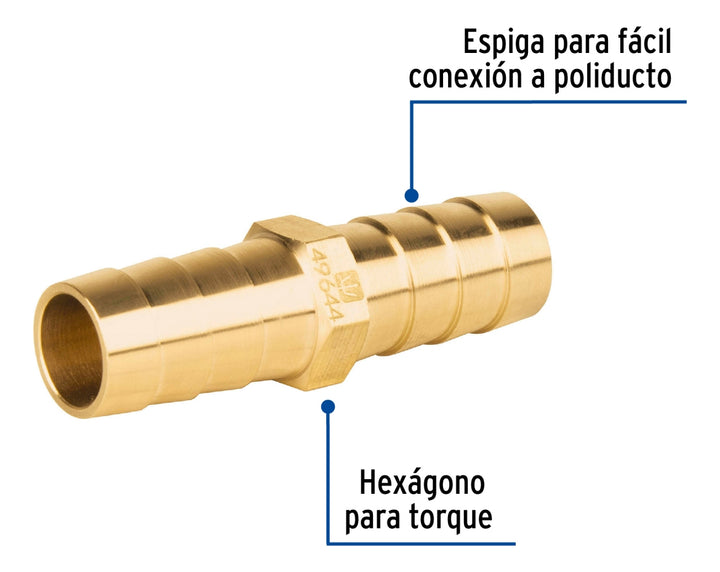 Cople Inserción De Latón Para Poliducto Negro, 1/2 - Mundo Tool 