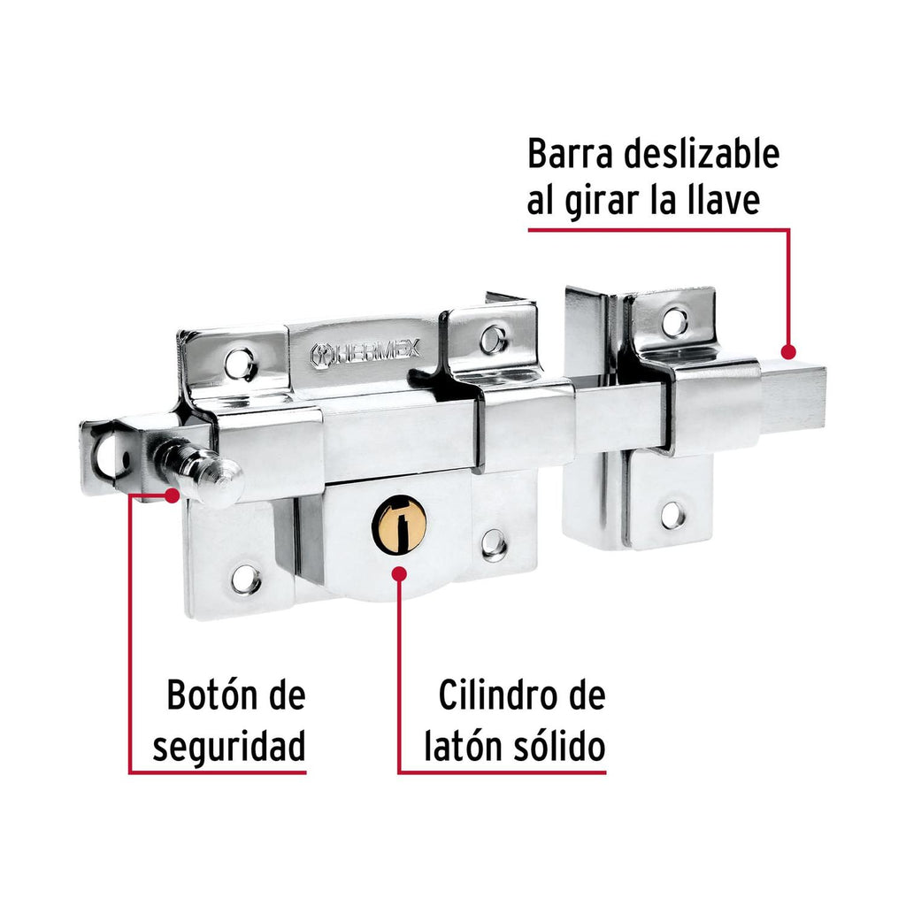 Cerradura de barra fija, derecha, Hermex - Mundo Tool 