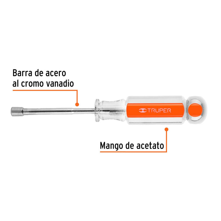 Desarmador de caja 3/16" mango de acetato Truper - Mundo Tool 