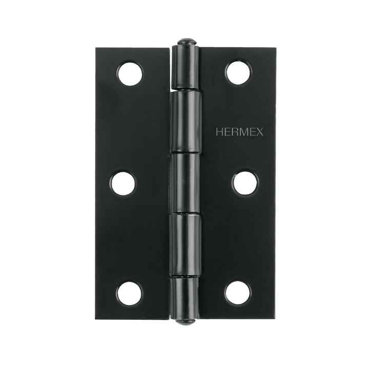 Bisagra rectangular 3-1/2' negra, Hermex. 10 piezas. - Mundo Tool 