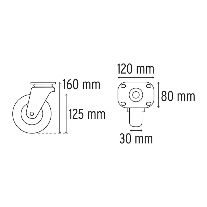 Rodaja de poliuretano 5', placa giratoria para DIA-300P Fiero - Mundo Tool 