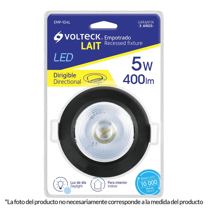 Luminario Empotrado redondo 5W 6500k LED plata Volteck - Mundo Tool 