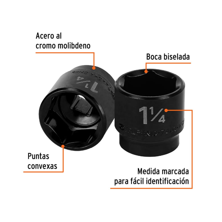 Dado de impacto 1-1/7" cuadro 1/2" Truper - Mundo Tool 