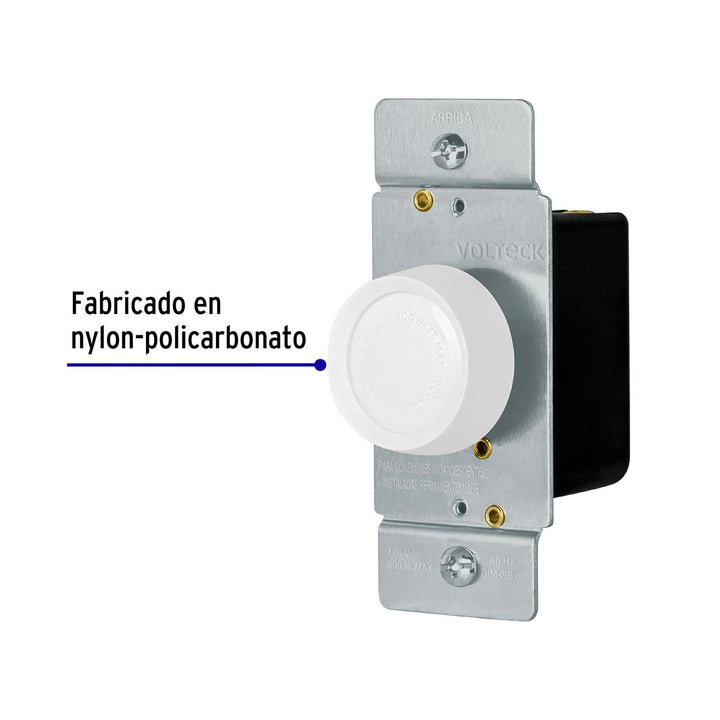 Atenuador de luz giratorio, Standard, blanco, Volteck - Mundo Tool 