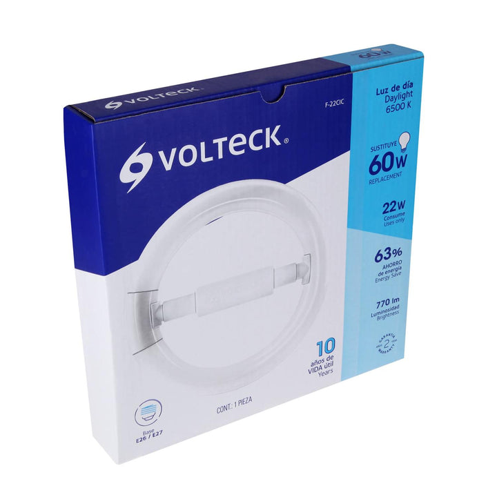 Lámpara 22 W, circular, luz día, T9, en caja, Volteck Volteck - Mundo Tool 