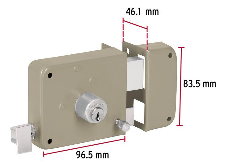 Derecha - Cerradura Sobreponer Instala-fácil Blister Hermex - Mundo Tool 