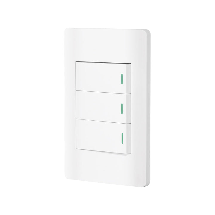 Volteck PA-APTR-ELB, Placa armada blanca 2 interruptores sencillos y 1 de 3 vías línea Lisboa - Mundo Tool 