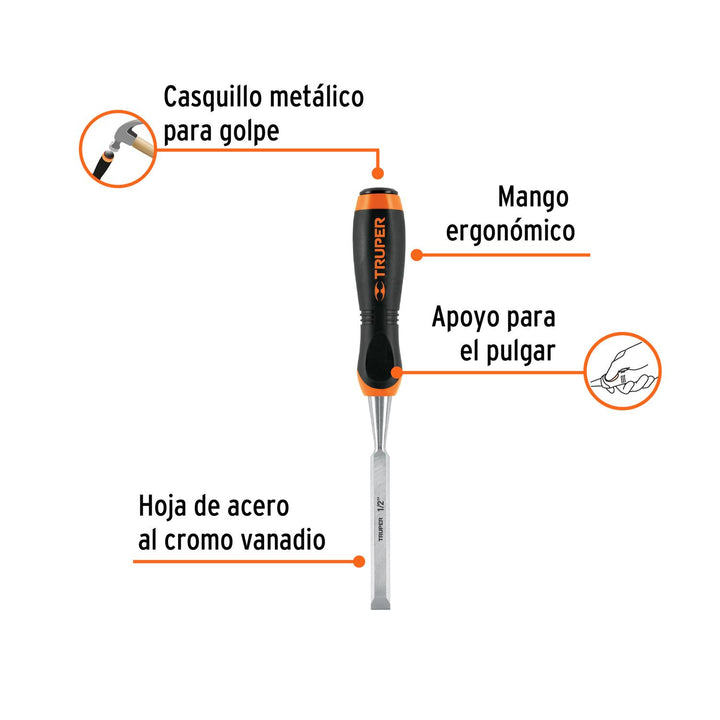 Formón Mango Comfort Grip 1/2' Truper - Mundo Tool 