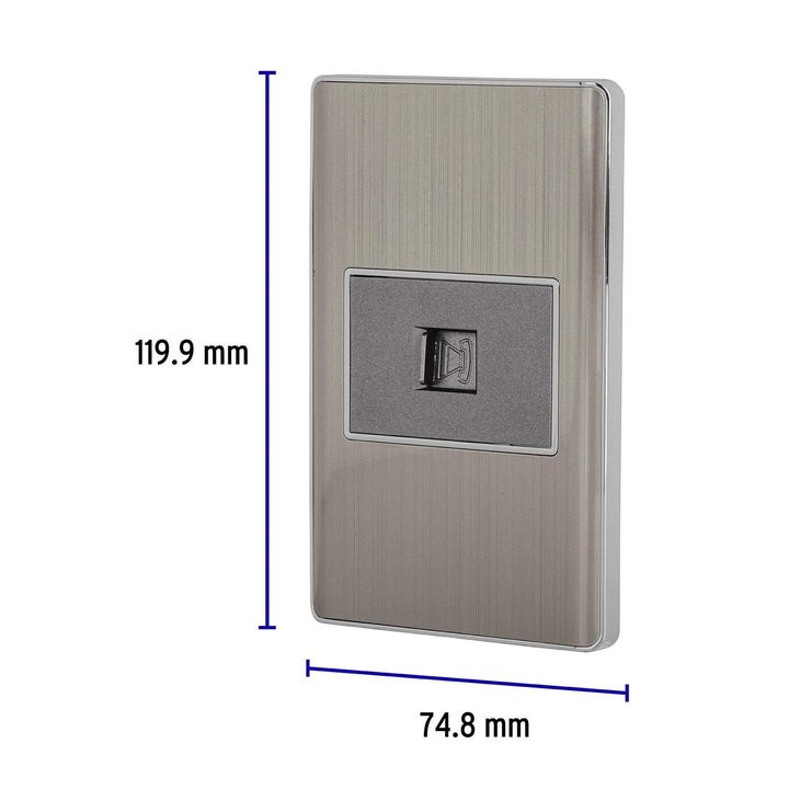 Placa armada acero inox 1 toma para teléfono 1.5 mód, Lisboa - Mundo Tool 