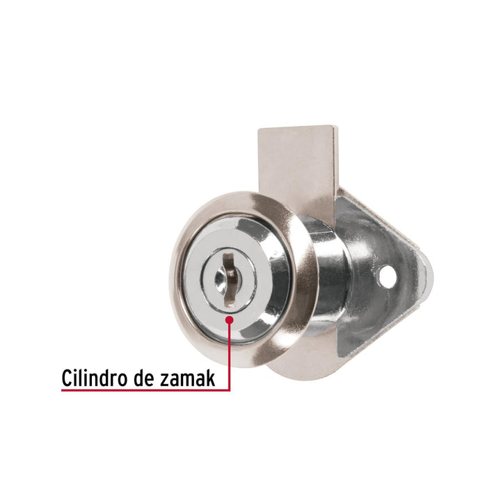 Cerradura para mueble, modelo 21, cromo, Hermex Basic - Mundo Tool 