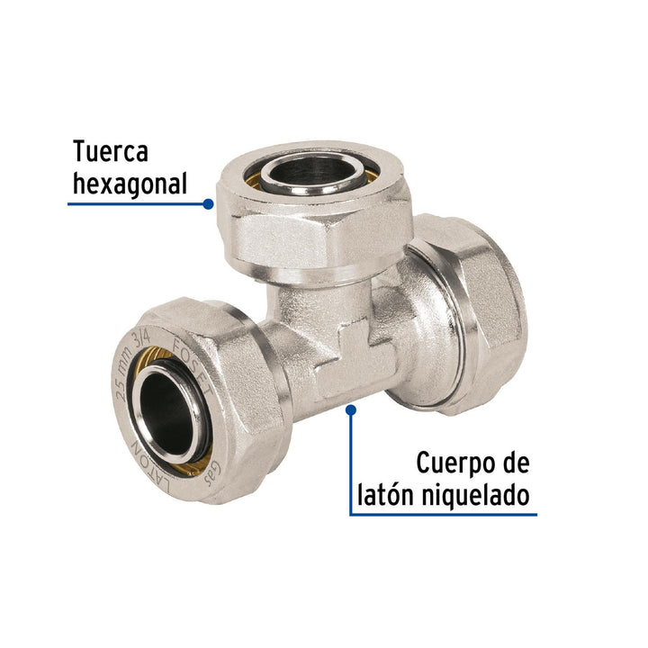 Tee para PEALPE, 3/4', Foset - Mundo Tool 
