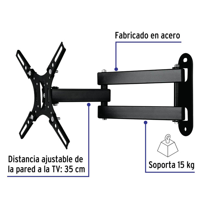 Soporte con brazo articulado para pantallas de 14"- 40" - Mundo Tool 