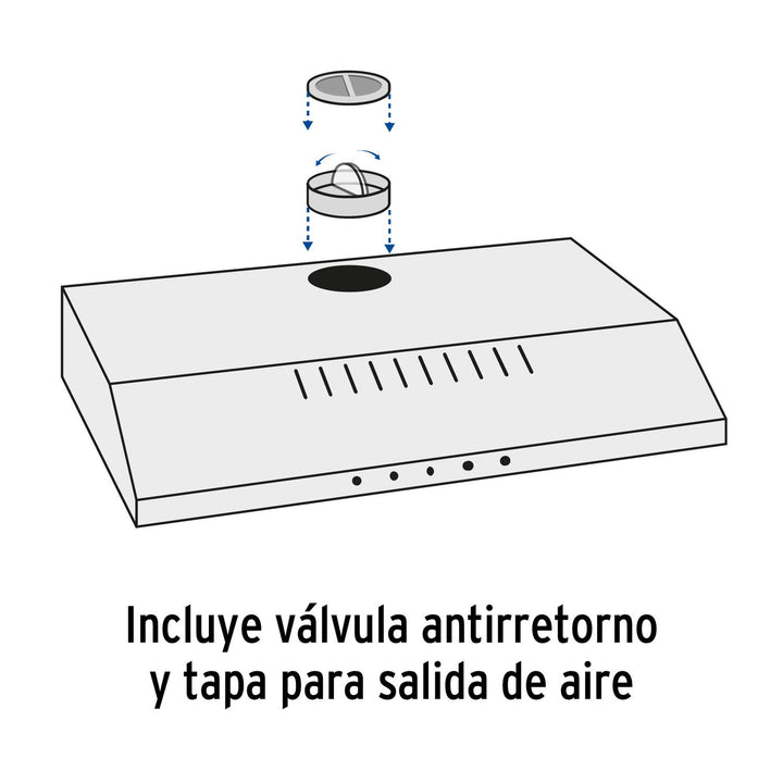 Campana extractora 60cm, empotrable, acero inoxidable, Foset - Mundo Tool 