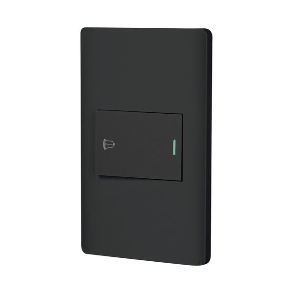 Volteck PA-TI-LN, Placa armada negra 1 interruptor de timbre línea Lisboa - Mundo Tool 