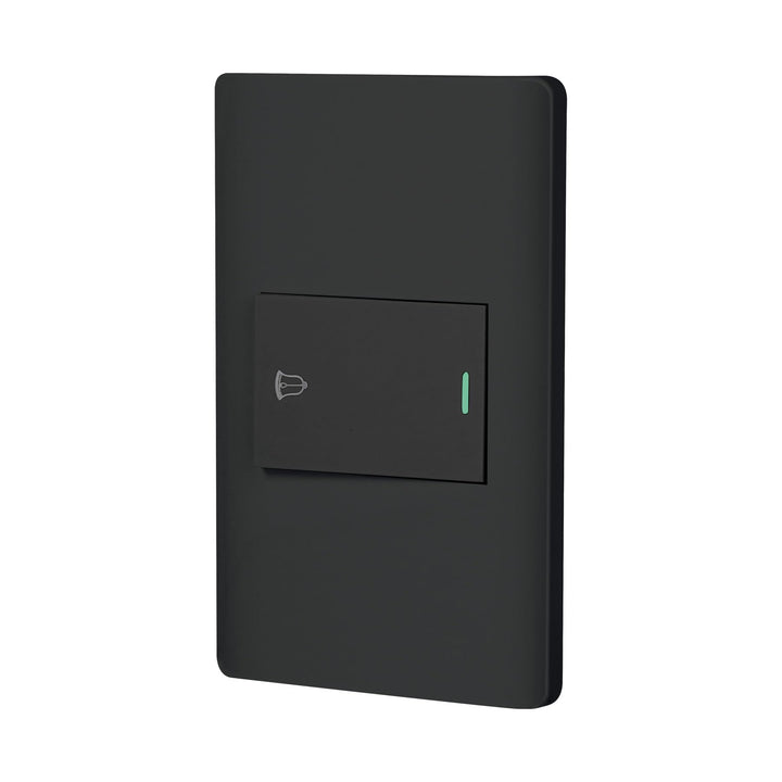 Volteck PA-TI-LN, Placa armada negra 1 interruptor de timbre línea Lisboa - Mundo Tool 