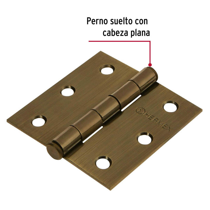 Bisagra Cuadrada 2-1/2' Antiguo Plana Hermex - Mundo Tool 