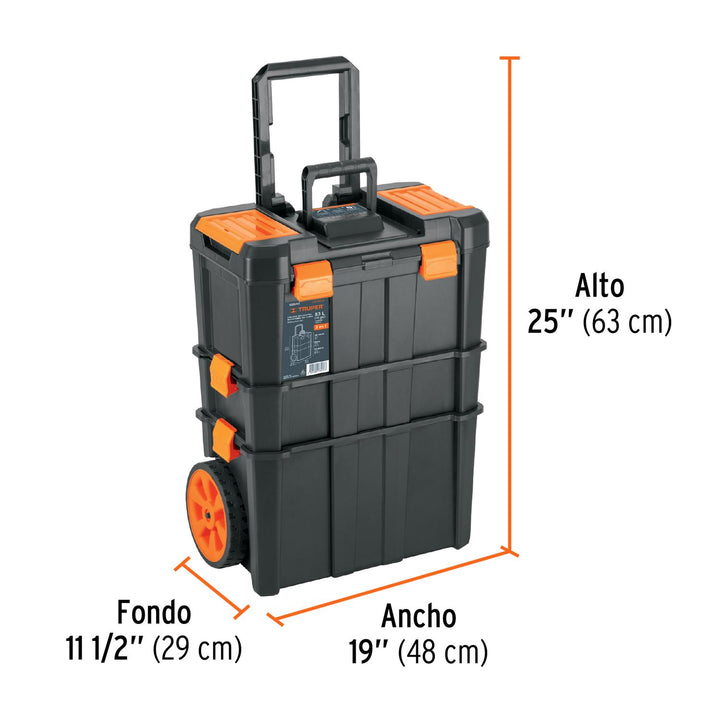 Caja para herramientas 19"x25" 3 en 1 desmontable con ruedas - Mundo Tool 