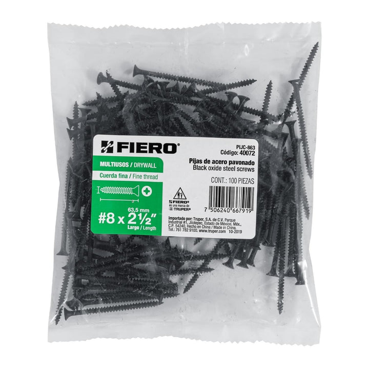 Pija multiusos 8 x 2-1/2', cuerda cerrada, caja 100 piezas Fiero - Mundo Tool 