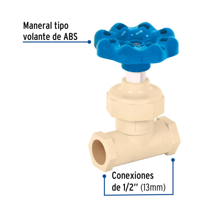 Válvula de globo de CPVC (13 mm) 1/2' Foset - Mundo Tool 