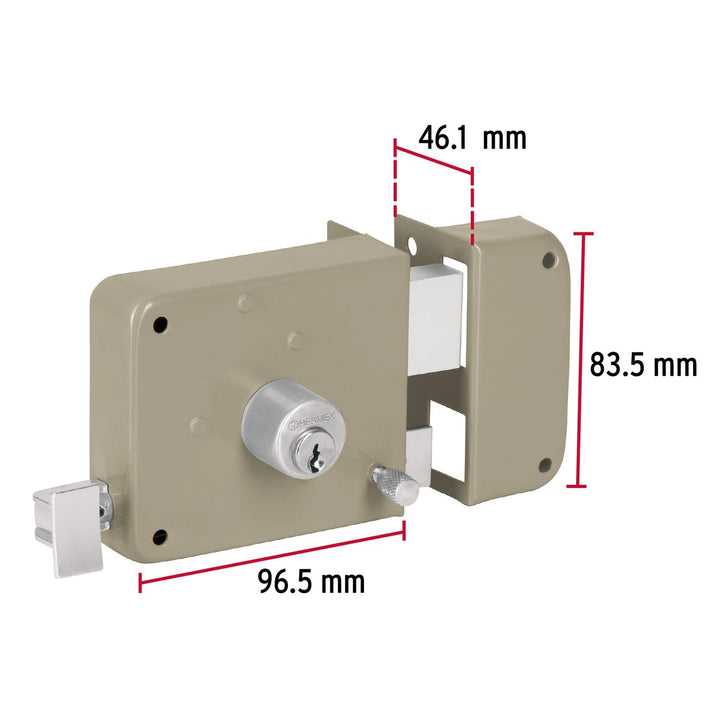 Cerradura sobreponer der instala-fácil, caja, Hermex - Mundo Tool 