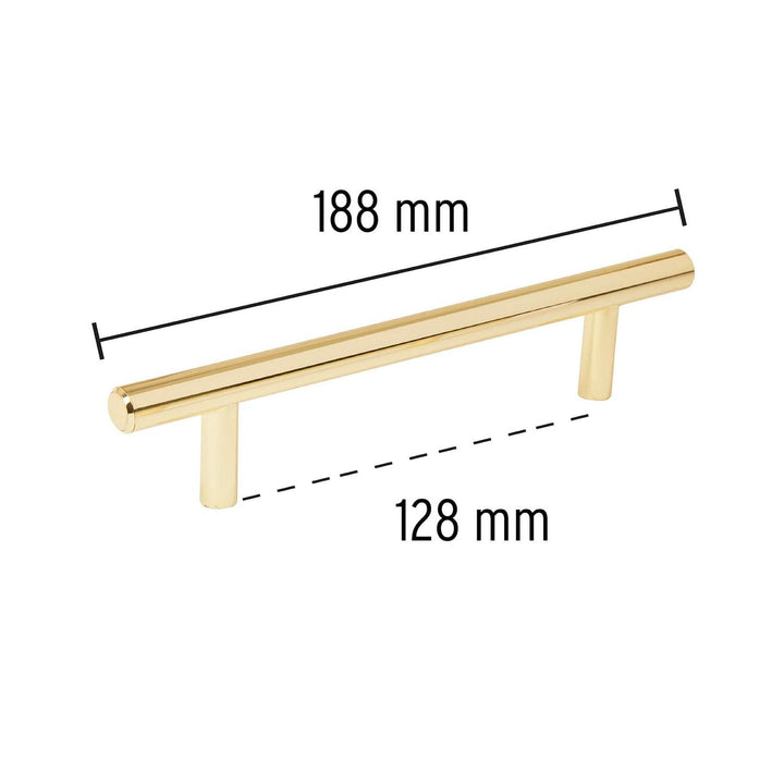 Jaladera Latón Brillante Estilo Cilindro 128 Hermex - Mundo Tool 