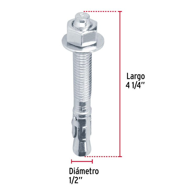 Bolsa con 4 taquetes arpón 1/2' x 4-1/4', Fiero - Mundo Tool 