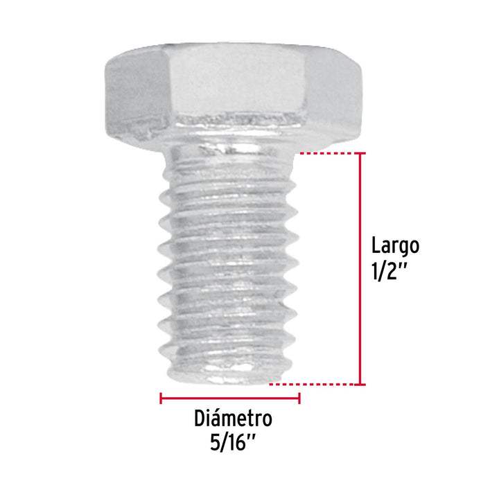 Tornillo Acero Galvanizado 5/16x1/2' 100 Pzas Fiero - Mundo Tool 