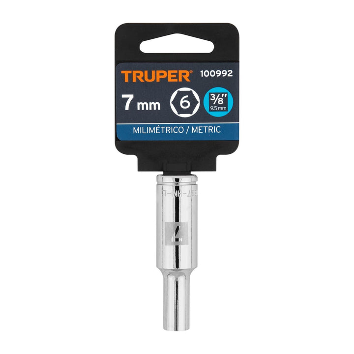 Dado largo de 7 mm, 6 puntas, cuadro 3/8", Truper - Mundo Tool 