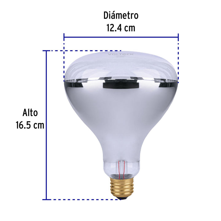 Lámpara incandescente de calor, BR40 250 Watts, transparente - Mundo Tool 