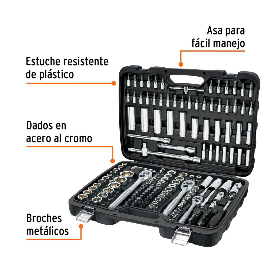Juego de 172 herramientas 1/4", 3/8" y 1/2" std p/mecánico - Mundo Tool 