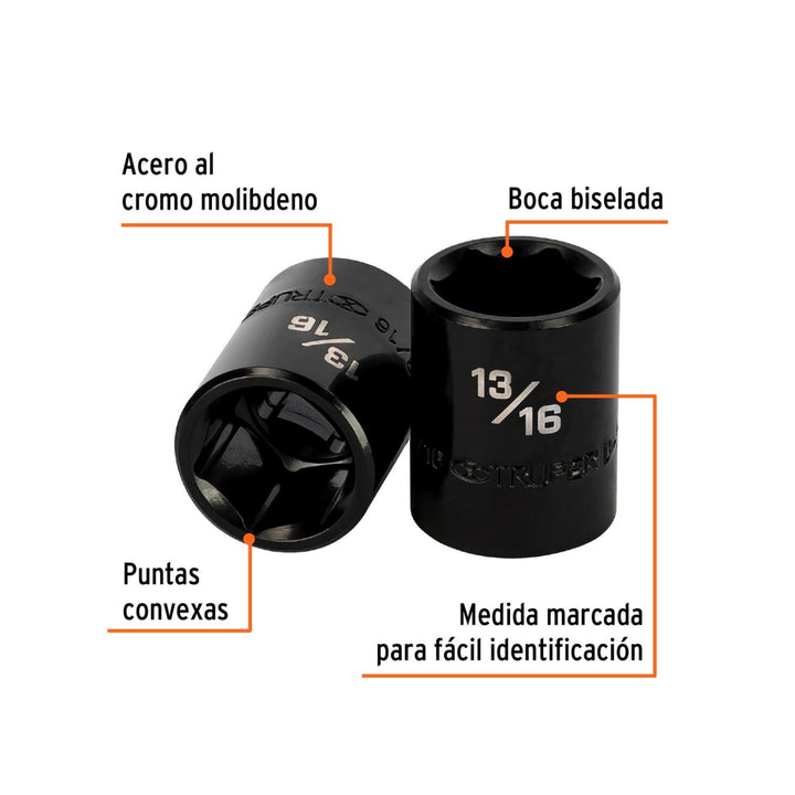 Dado de impacto 13/16" cuadro 1/2" Truper - Mundo Tool 