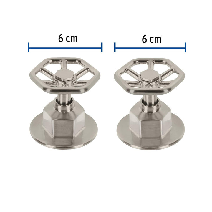 Juego de 2 manerales para regadera, volante, satín, Tubig - Mundo Tool 