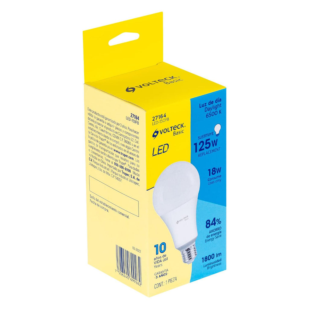 Lámpara de LED tipo bulbo A25 18 W, luz de día, caja, Basic - Mundo Tool 