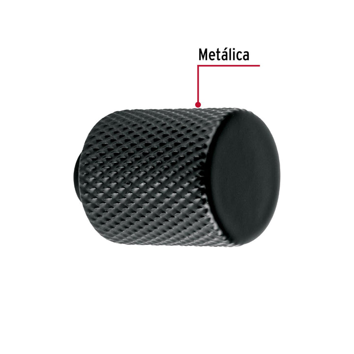 Perilla metálica estilo 'Cádiz', negro, Hermex - Mundo Tool 