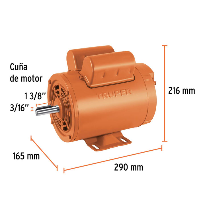 Motor eléctrico monofásico de 1 1/2 HP, alta velocidad - Mundo Tool 