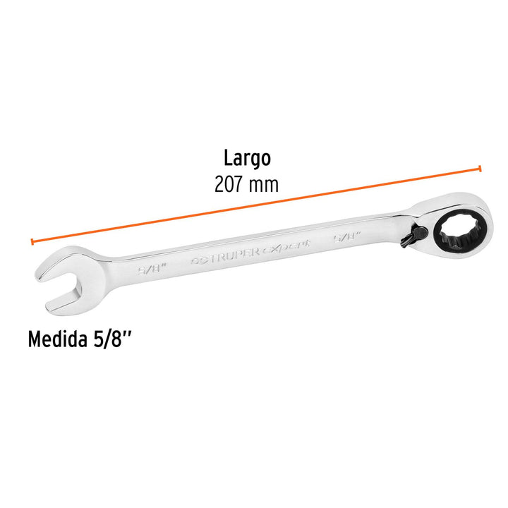 Llave Combinada 5/8'x208mm Matraca Truper Expert - Mundo Tool 