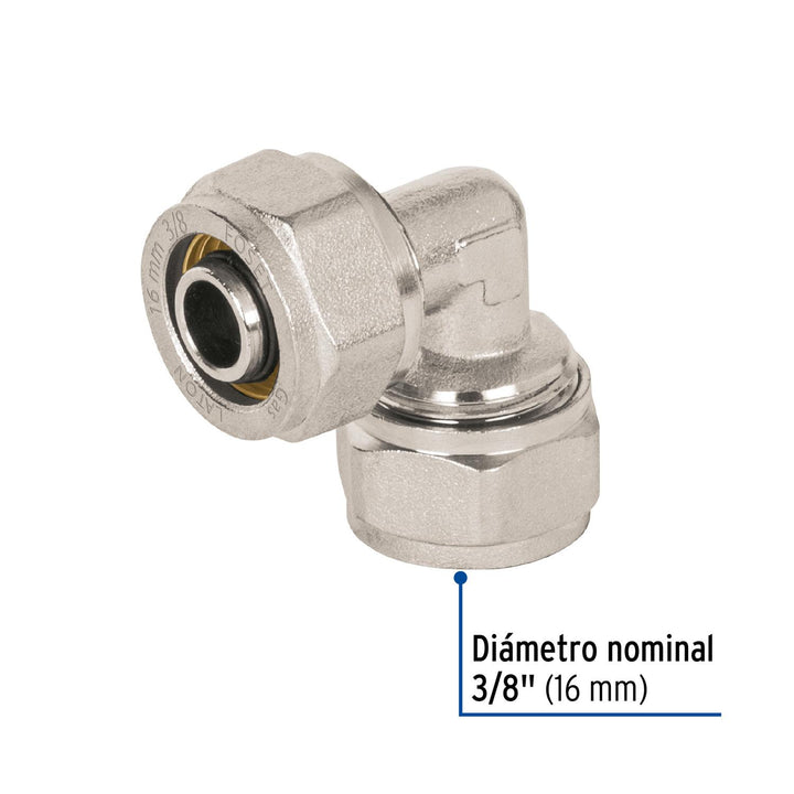 Codo 90° para PEALPE, 3/8', Foset - Mundo Tool 