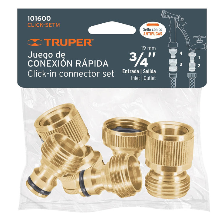 Juego de 5 conectores de latón de cambio rápido - Mundo Tool 