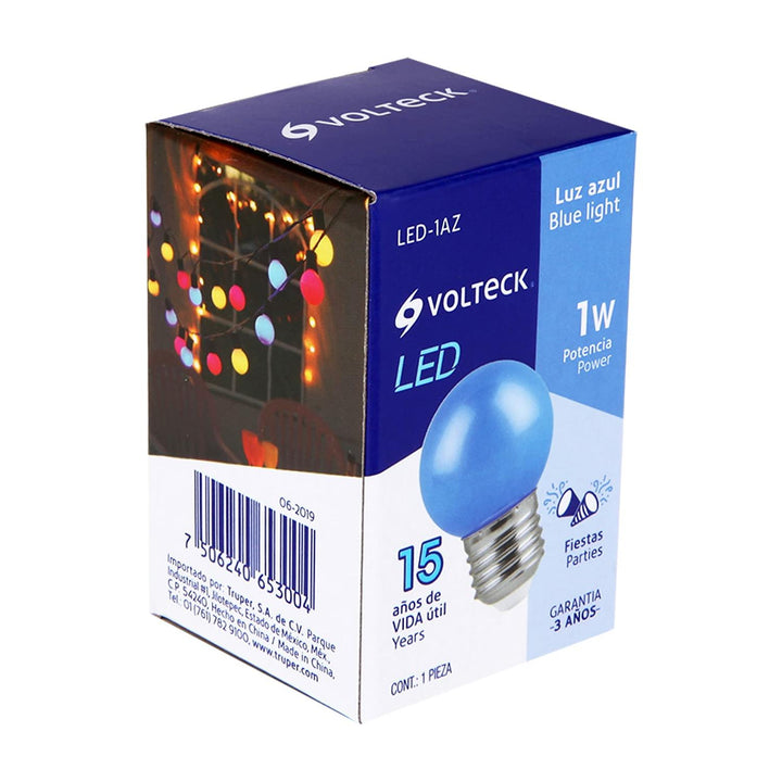 Lámpara De Led G45 127 V 1 W Color Azul Volteck - Mundo Tool 